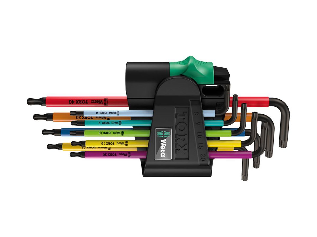 Torxnyckelsats Multicolor 9-delar T8-T40 m. kula