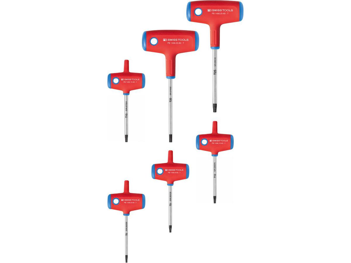 Torxnyckelsats m. T-grepp T8-T25 6-delar