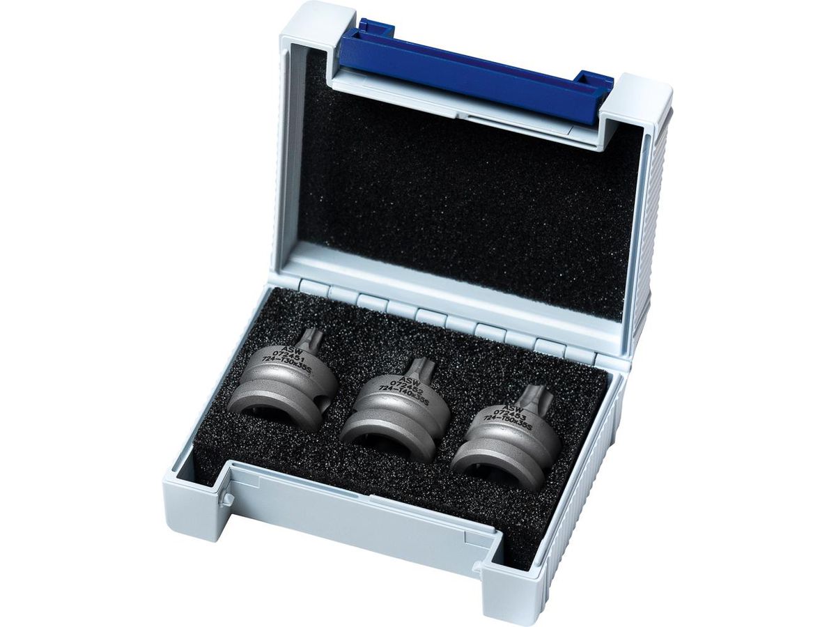 Kraftbitshylssats 1/2" Torx T30, T40, T50 3-delar