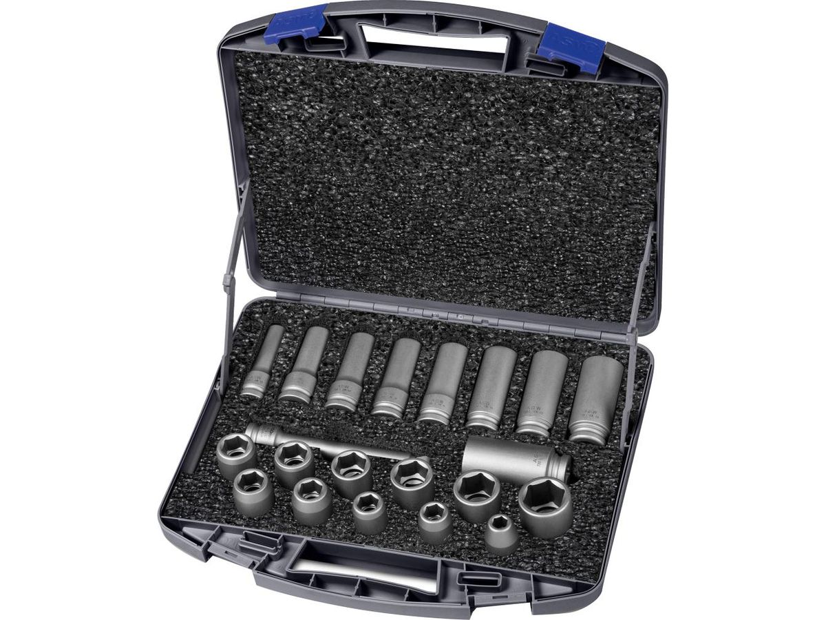 Krafthylssats 1/2" 6-kant 10-27mm 21-delar