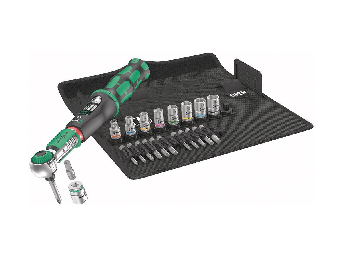 Momentnyckelsats Safe-Torque A2 1/4" bitsfäste 2-12Nm 23-delar