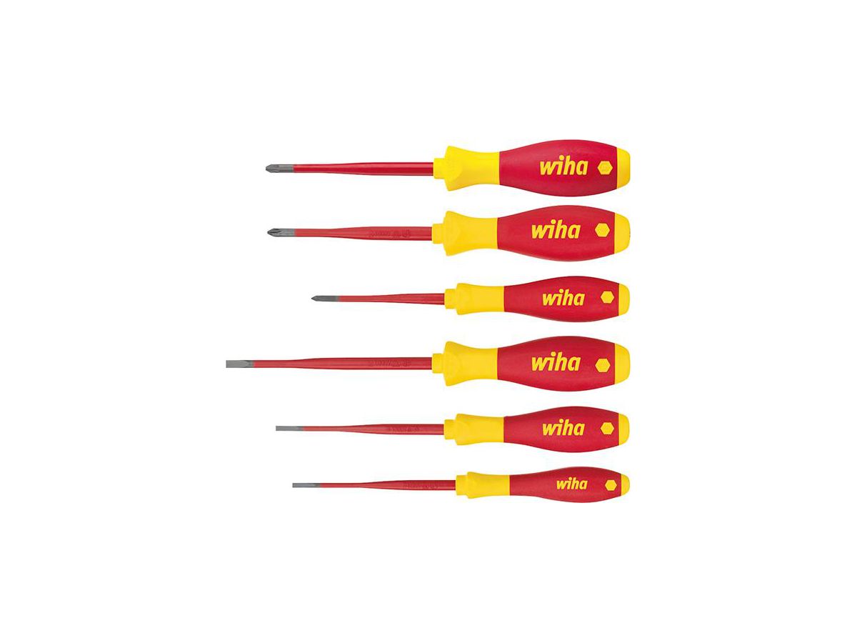 Skruvmejselsats VDE SoftFinish® Slimfix 6-delar Spår, Ph, Pz/S2