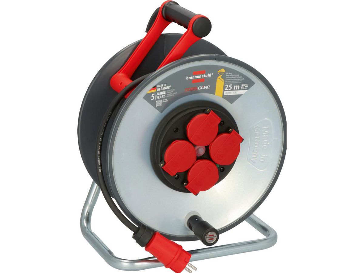 Kabelvinda stål Proffesional 4-uttag 25m NE H07RN-F3G1,5 IP44