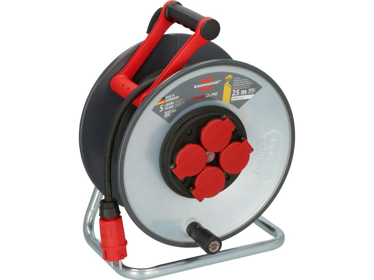 Kabelvinda stål Proffesional 4-uttag 25m NE H07RN-F3G2,5 IP44