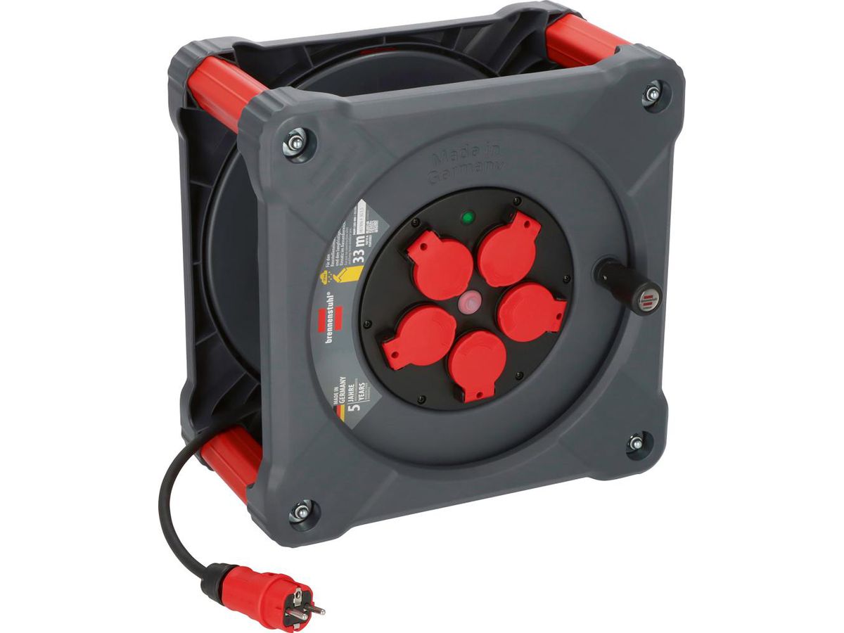 Kabelvinda Professional 5-uttag 33m NE H07RN-F3G1,5 IP44
