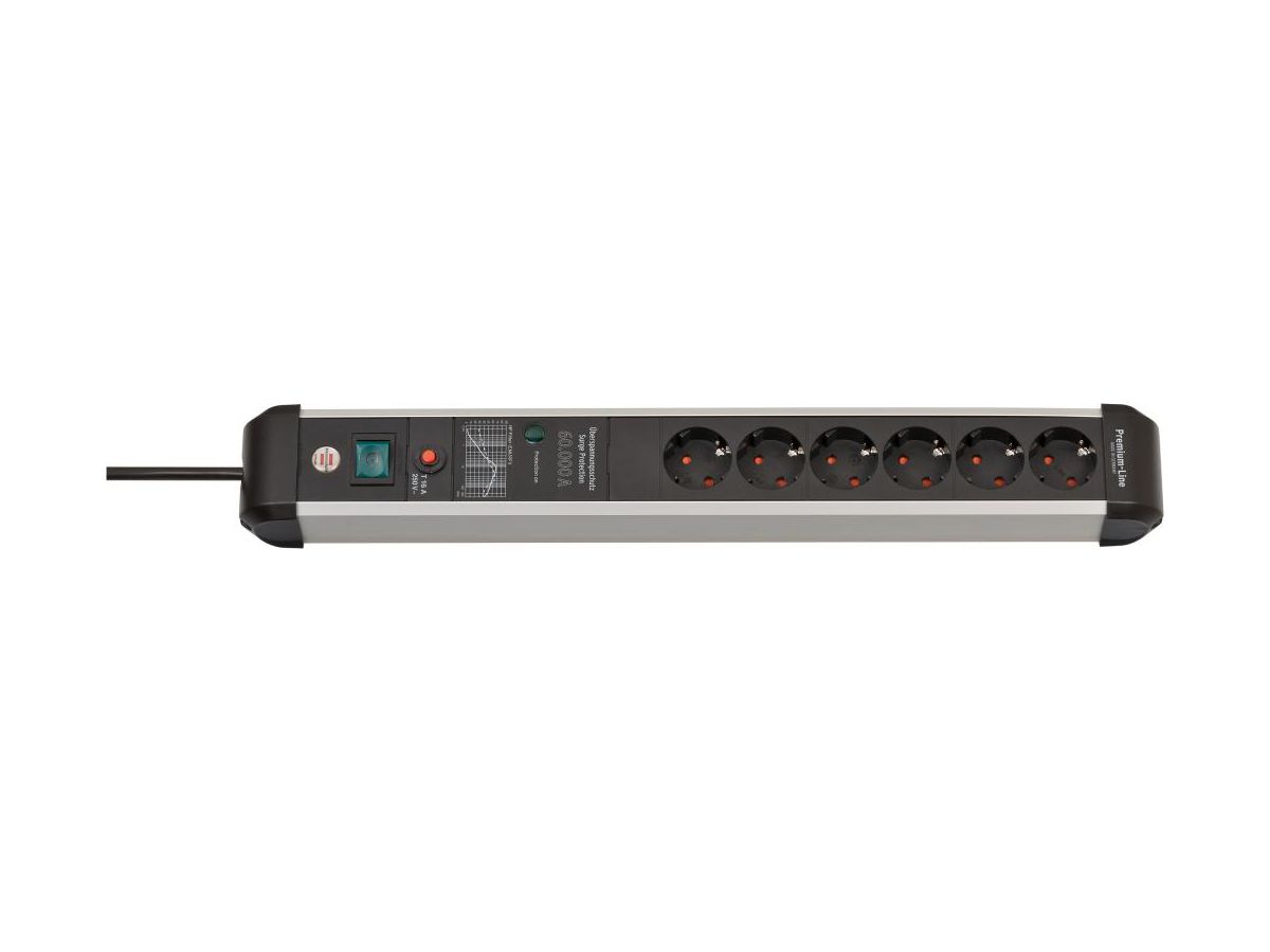 Grenuttag Premium-Protect  6-vägs 3m kabel H05VV-F 3G1.5 IP20