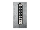 Grenuttag Estilo-S 6-vägs 2m kabel H05VV-F 3G1.5 IP20