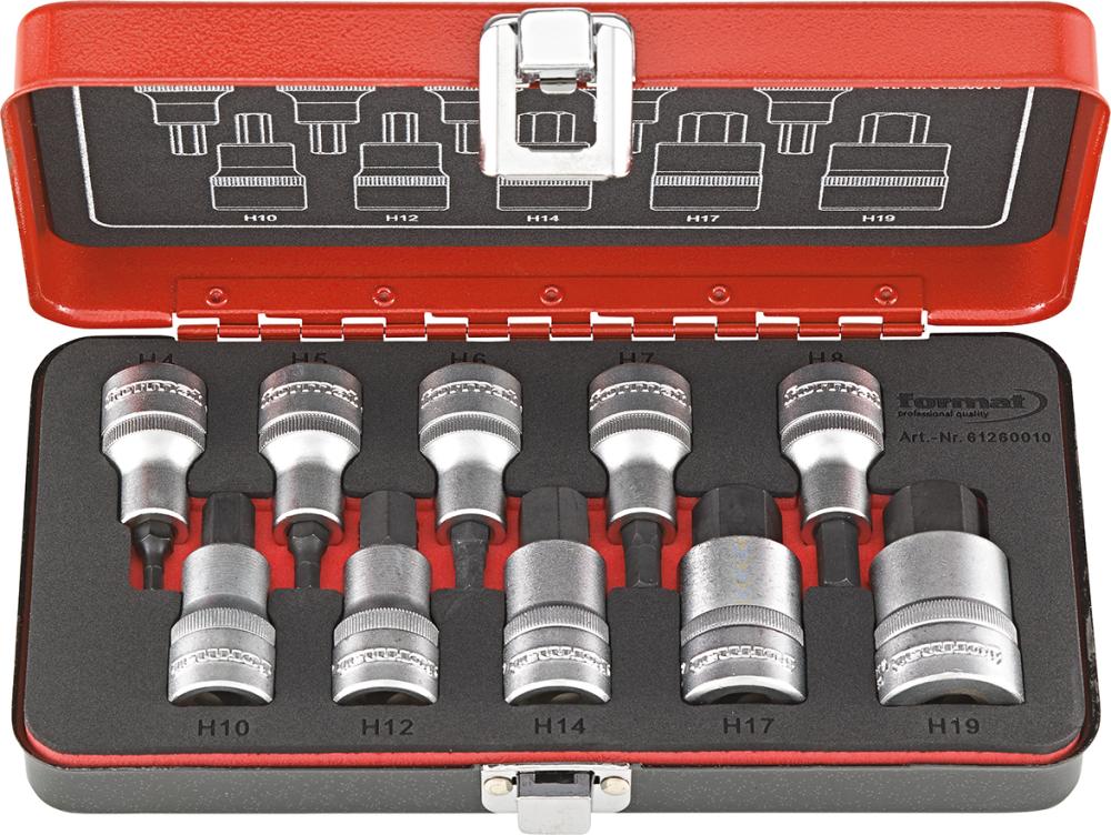 Hylssats 1/2" Insex 10-delar 4-19mm