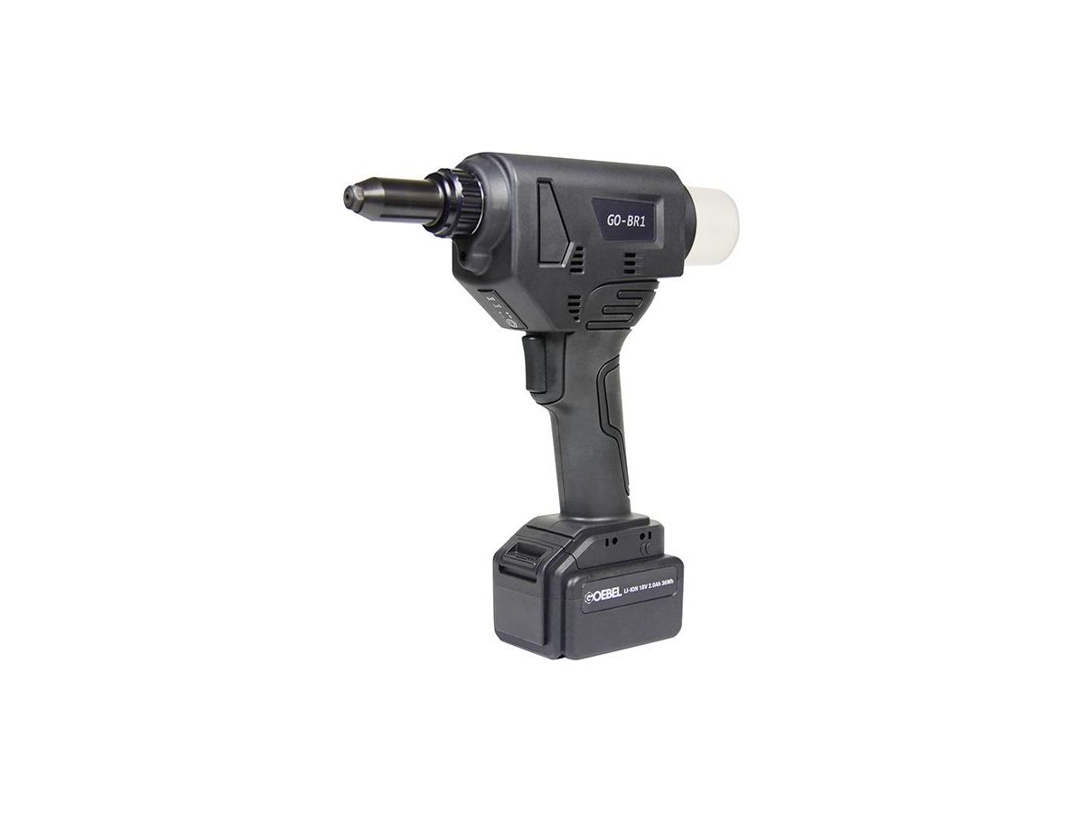 Blindnitpistol GO-BR 1, 18V  3,0-5,0mm inkl. 2 batterier  + laddare