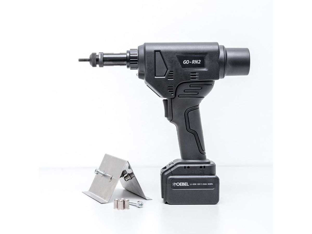Blindnitmutterpistol GO-RN2 18V M8-M12 inkl. 2 batterier +laddare