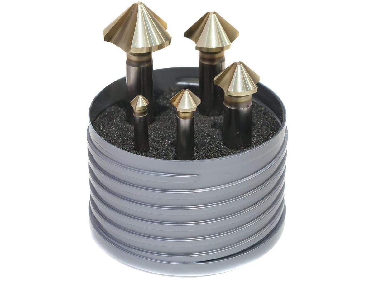 Konisk försänkarsats oregelb. skär HSS ZrN 90° 6,30-25,00mm