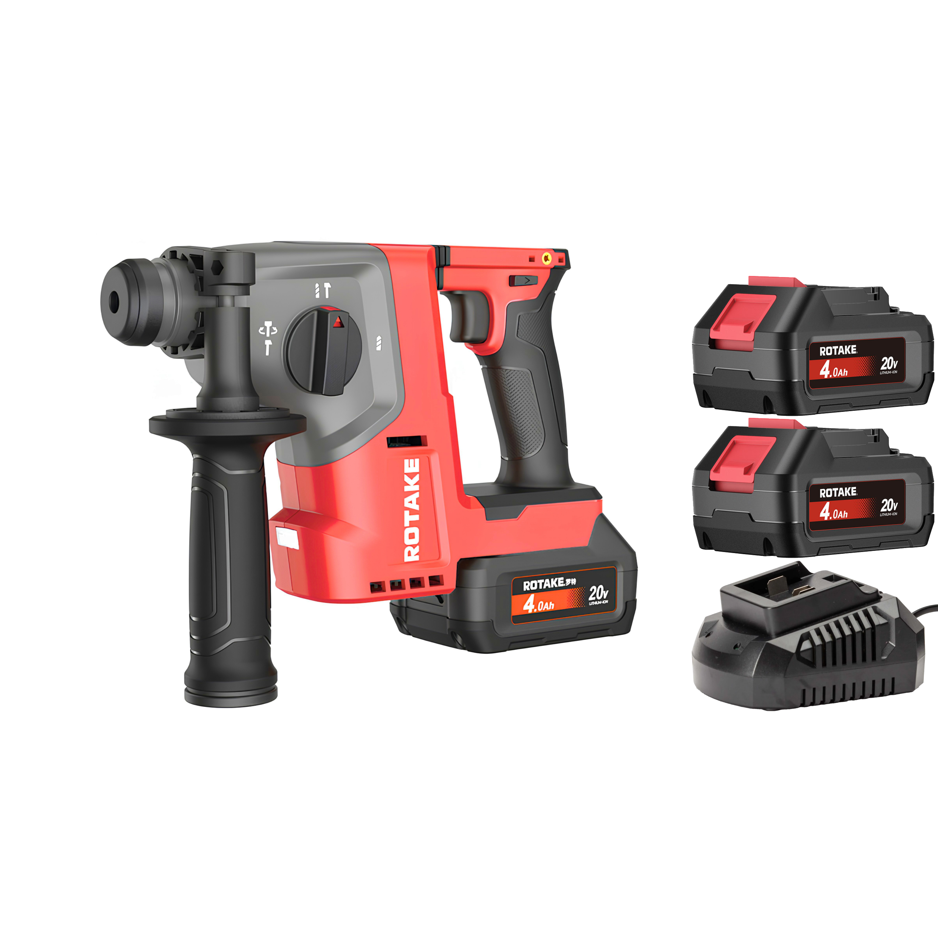 ROTAKE 20V Borrhammare H1 SDS-Plus 22mm med batteri och laddare