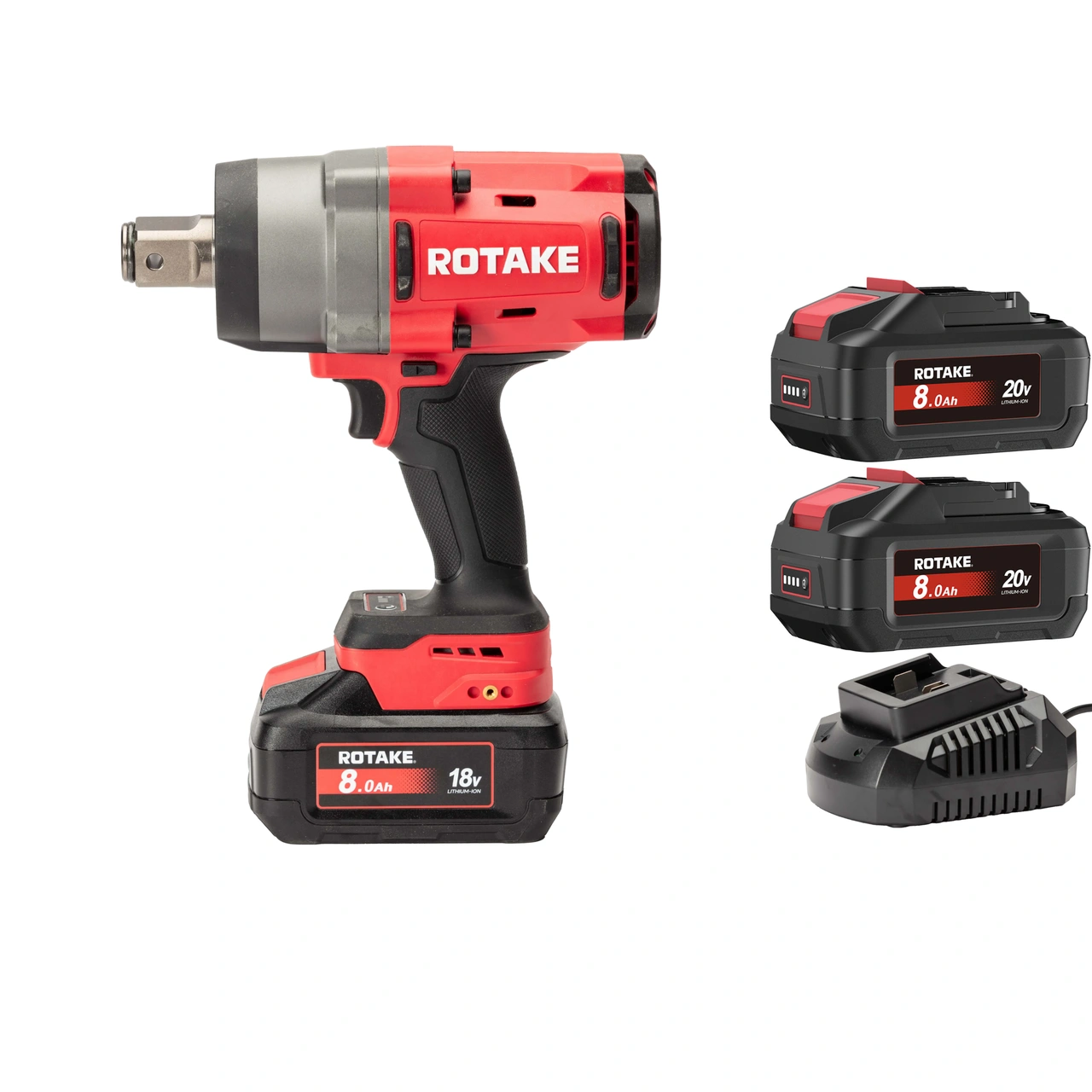 ROTAKE 20V Mutterdragare T6 High Torque 1" 2500Nm med batteri och laddare