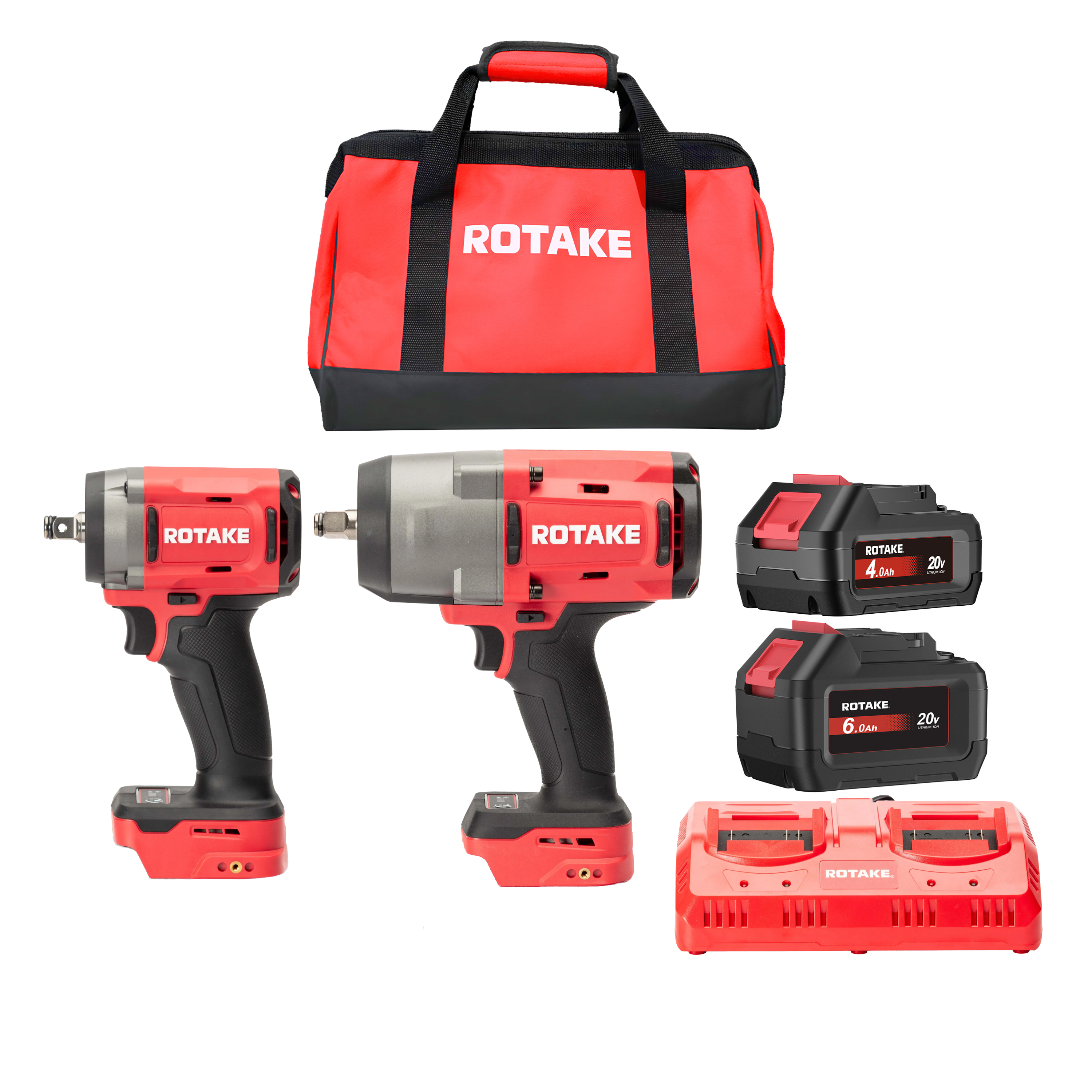 ROTAKE Verktygspaket 20V - T1, T3, 4Ah+6Ah batteri, dubbel laddare