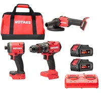 ROTAKE Verktygspaket 20V - S1, D2H, G1-125, 2x4Ah batteri, dubbel laddare