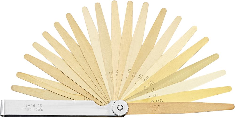 Bladmått, 20 blad, Mässing, 0,05-1,0mm