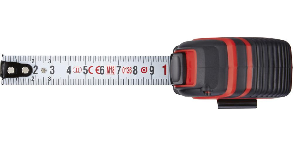 Måttband 2mx16mm vitt stålband EG2