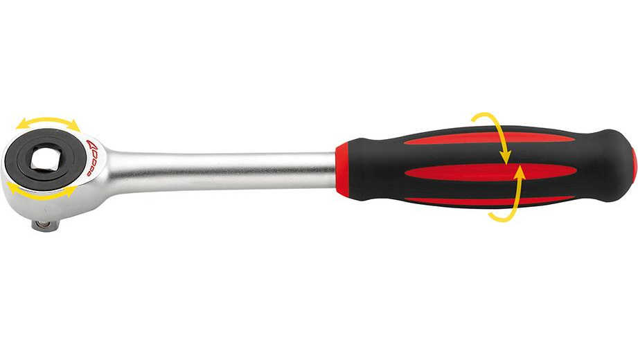 Spärrhandtag 1/4" 185mm Vridfunktion 60 tdr