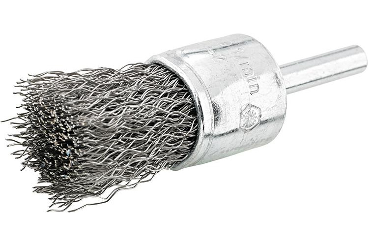 Ändborste ståltråd vågig
