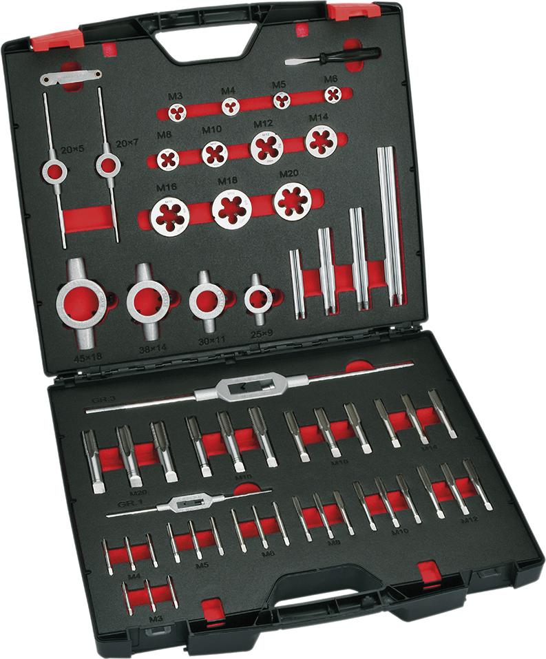 Gängssats DIN 352 HSS M3-20 54-delar