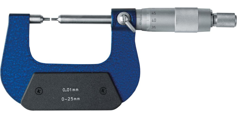 Bygelmikrometer med smal mätyta