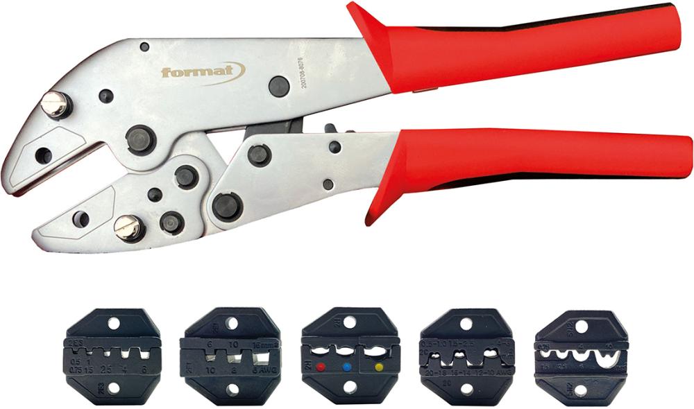 Presstångsats med utbytbara käftar 5-delar
