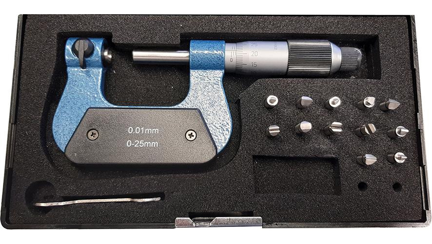 Bygelmikrometer för gängmätning 0-25mm