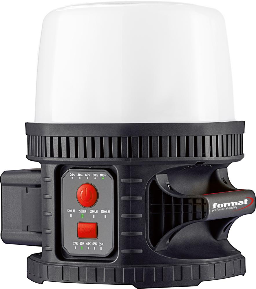 Arbetsbelysning LED 1200-10000lm, ställbar färgtemperatur 2700-6500K, inkl. 5 batteriadaptrar