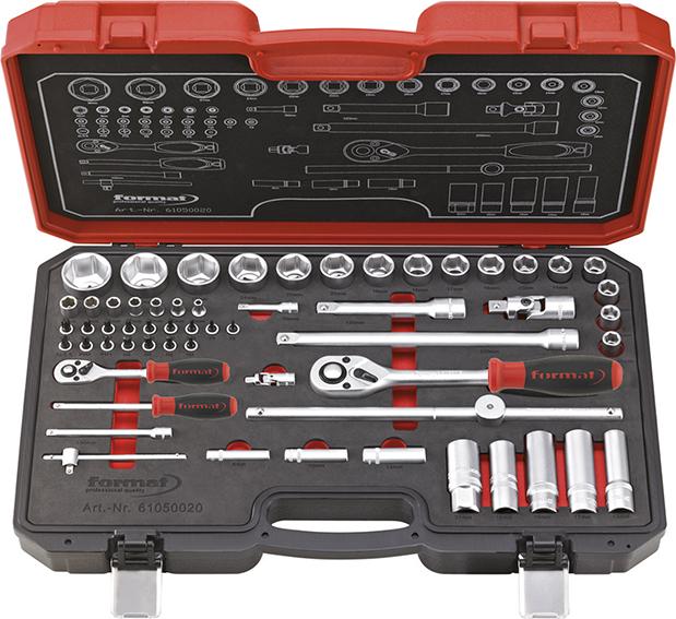 Hylsnyckelsats, 1/4"& 1/2" 58 delar
