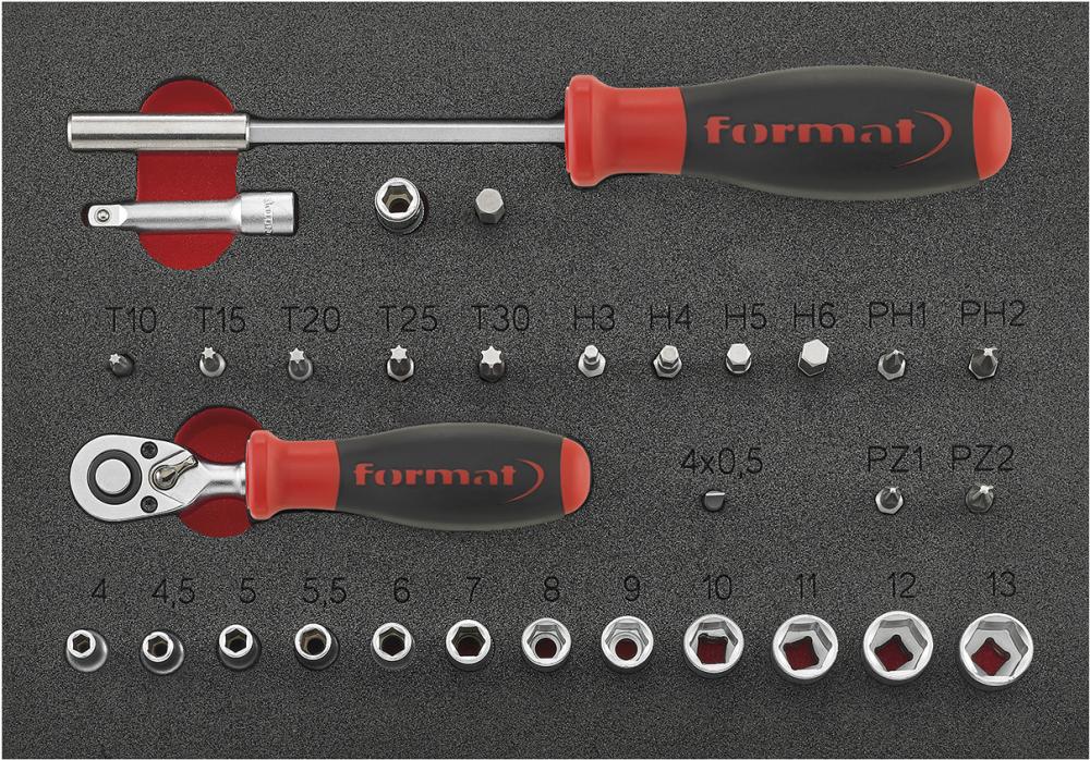 Verktygsinsats 2/9 Hylsnyckelsats 1/4"