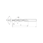 Stegborr DIN 8374 HSS 90° GH M10