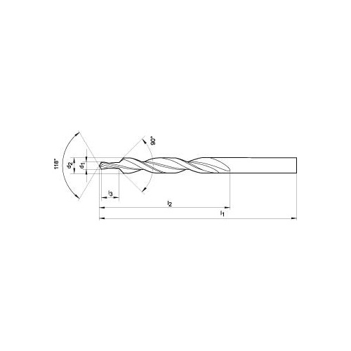 Stegborr DIN 8378 HSS 90° KH M10