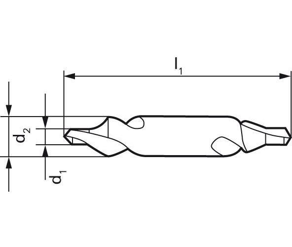 Dubbhålsborr DIN 333R HSS 1,00mm