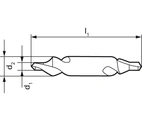 Dubbhålsborr DIN 333R HSS 1,00mm