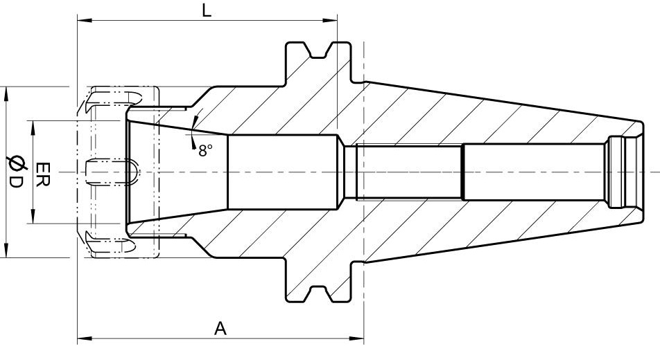Spännhylschuck DIN 69871AD GT SK40/ER16