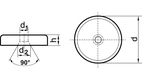 Neodym Magnet med fs skruvhål 20x6,0mm