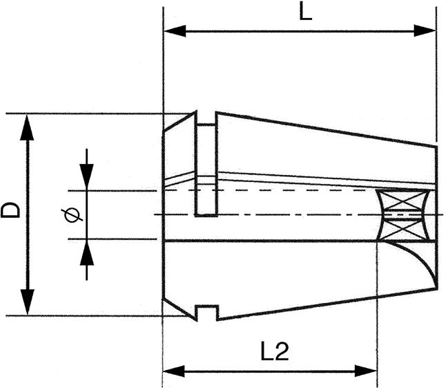 Spännhylsa ER DIN 6499B EX ER32 FK.10,0X8,0mm