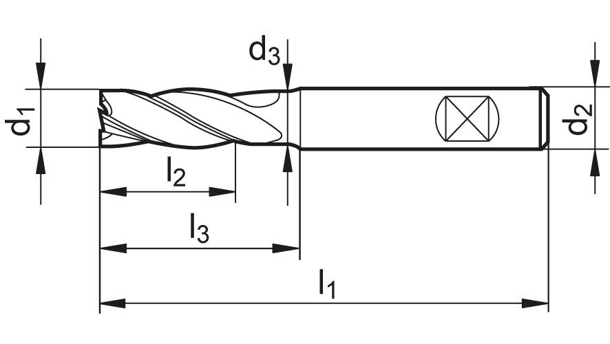 Pinnfräs HM 35-38° HPC UNI L TiAIN HB