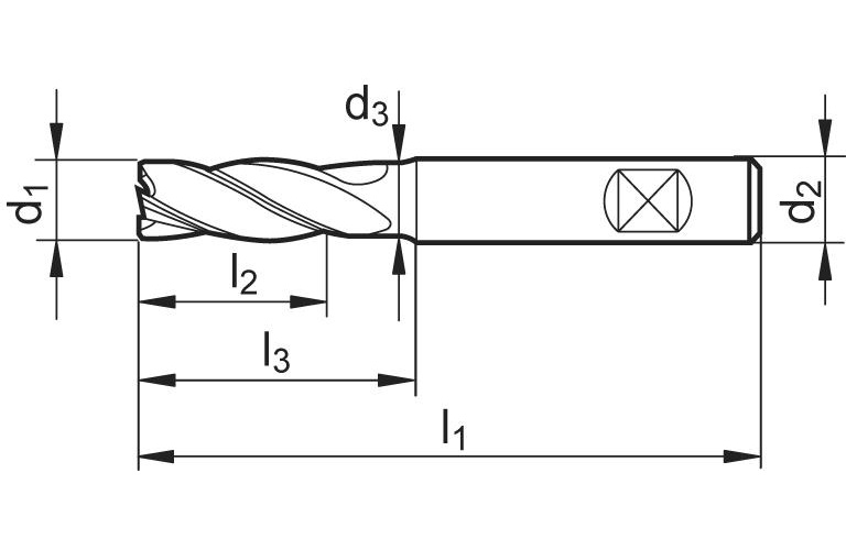 Pinnfräs HM 35-38° HPC UNI EL TiAIN HB