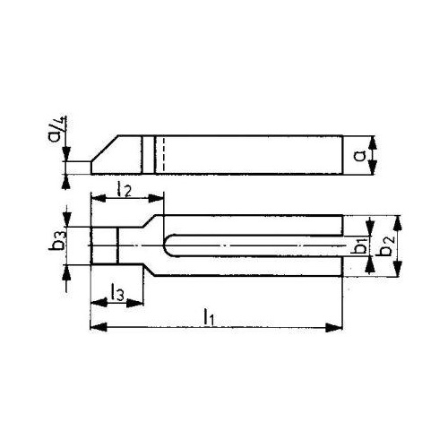 Spännjärn gaffel med nos DIN 6315GN 14x160mm