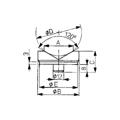 Prismatiskt toppstycke DIN 6441 Ø45mm