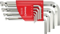 Sexkantsnyckelsats kort 10-del 2,5-8mm m. kula