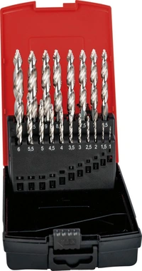 Spiralborrsats Step Tip DIN338 HSS 1-10mm 19-delar