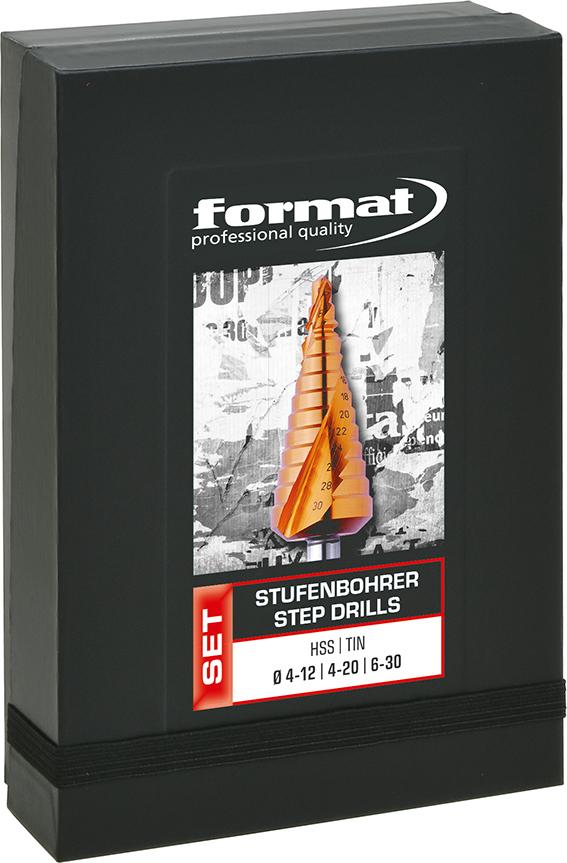 Stegborrsats HSS med spiralspår TiN 4-30,00mm