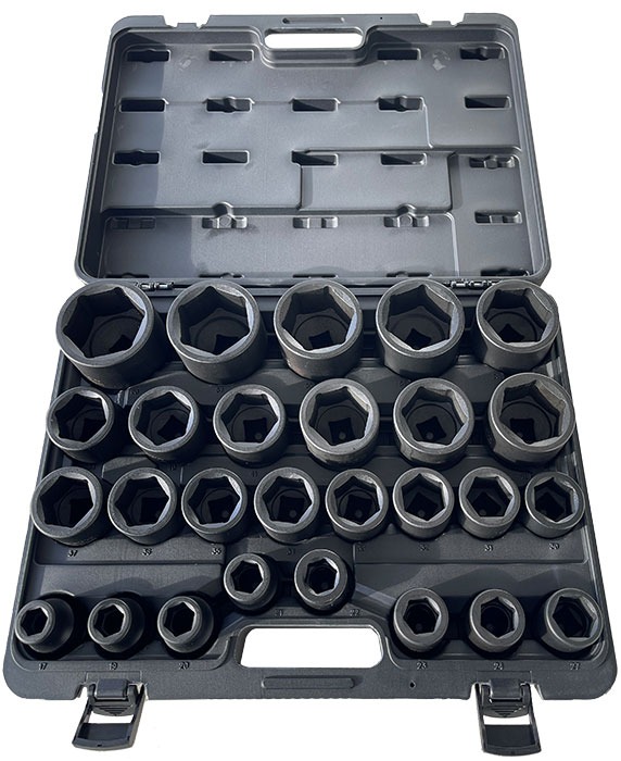 Krafthylssats 3/4" 6-kant 17-60mm 27-delar