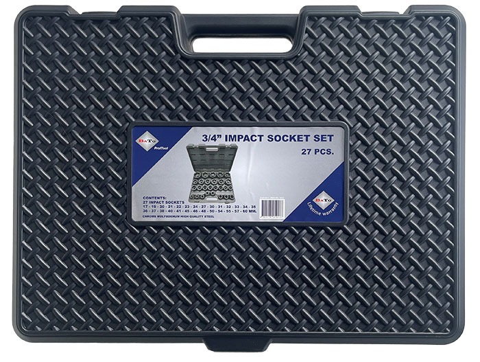 Krafthylssats 3/4" 6-kant 17-60mm 27-delar