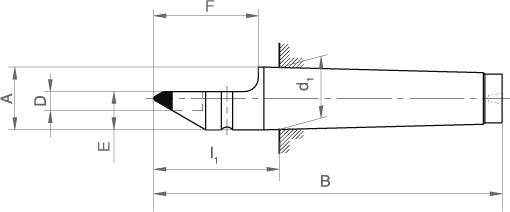 Fast svarvdubb med HM spets DIN 806, MK 2