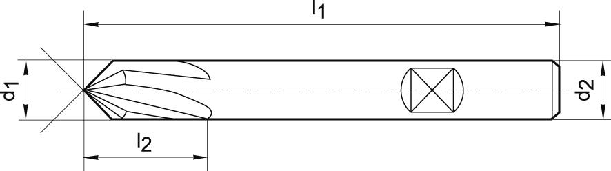 Fasfräs NC DIN 6527 HM 90° TiAIN