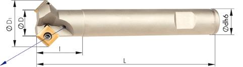 Fasfräs 45° med IK för SOMT09