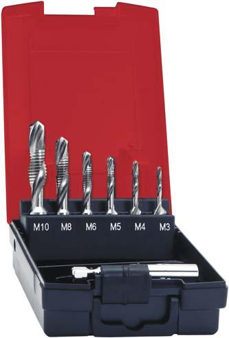 Borr & gängtappsats 1/4" sexkantsfäste HSS M3-10